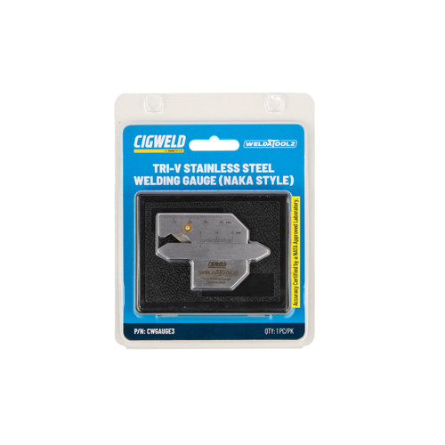Cigweld WeldaToolz Stainless Steel Tri-V Welding Gauge Naka Style
