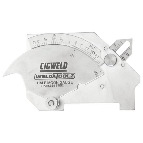 Cigweld WeldaToolz Stainless Steel Half Moon Welding Gauge Cam Style