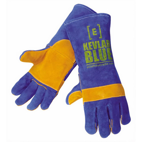 Kevlar Blue Leather Welding Gloves