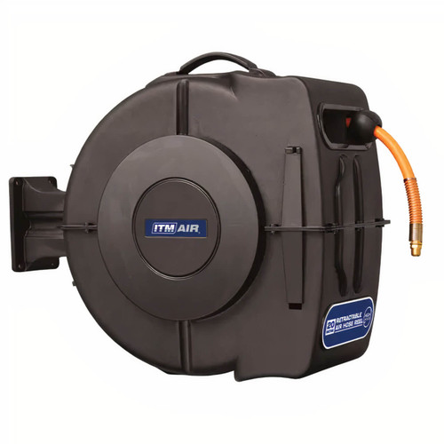 ITM Retractable Air Hose Reel 10mm X 20m Hybrid Polymer Air Hose With 1/4” Bsp Male Fittings