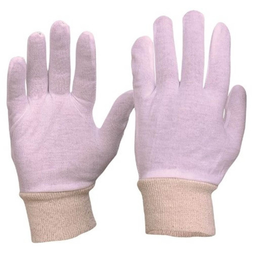 Prochoice White Poly/Cotton Interlock Knitted Wrist Glove M