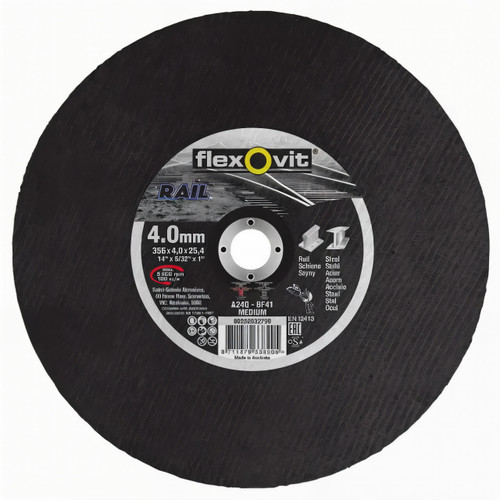 Flexovit A24QBF41/100 356x4x25.4 Rail Cutting Wheel