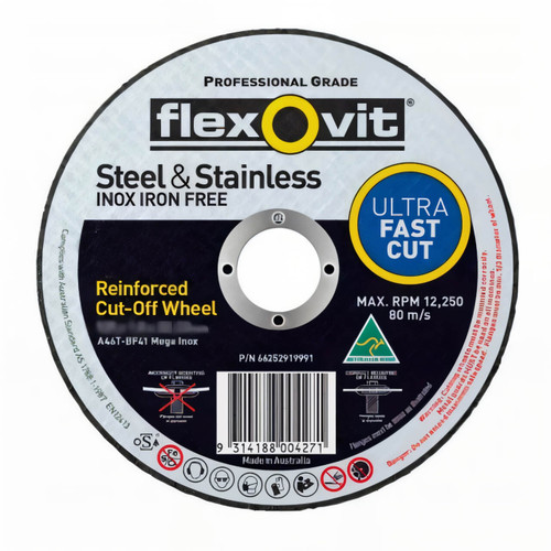 Flexovit A46TBF41 Mega Inox 180x2x22 Cutting Disc