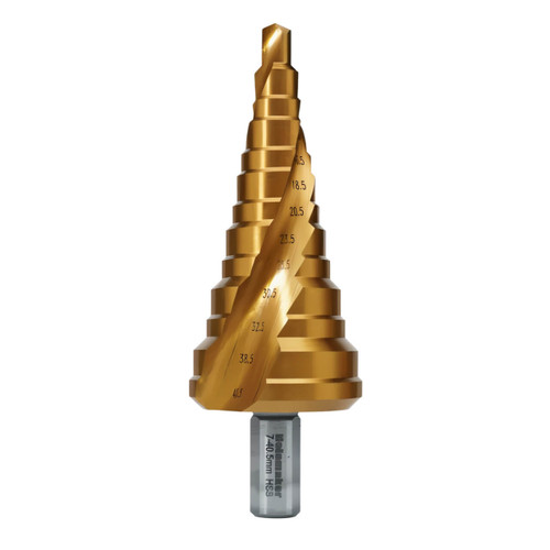 Holemaker Step Drill Spiral Flute 13 Steps Varied Step Length 7-40.5mm