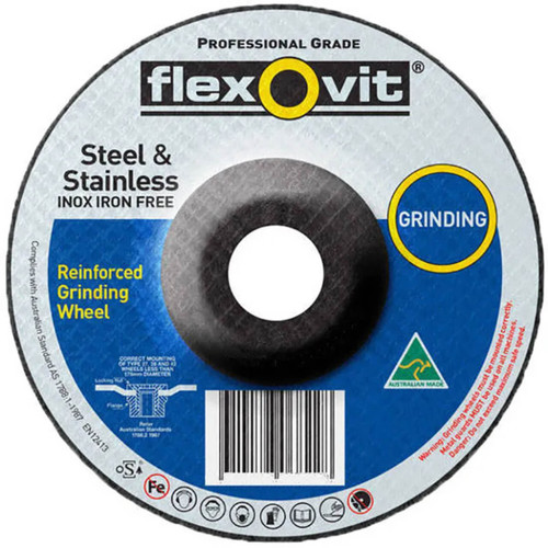 Flexovit A24/30T 180x6.8x22.23mm Inox Iron Free Grinding Wheel 5/box