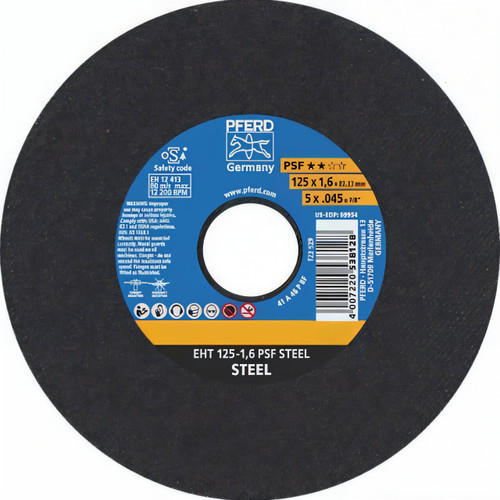 Pferd EHT A46R A46P PSF 125x1.6x22 U/Thin Cutting Disc 25/box