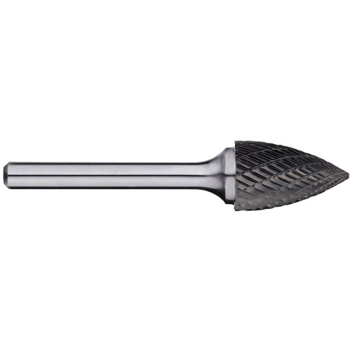 Alpha 1/2x3/4 Tree Pointed Nose Carbide Burr 1/4 Shank