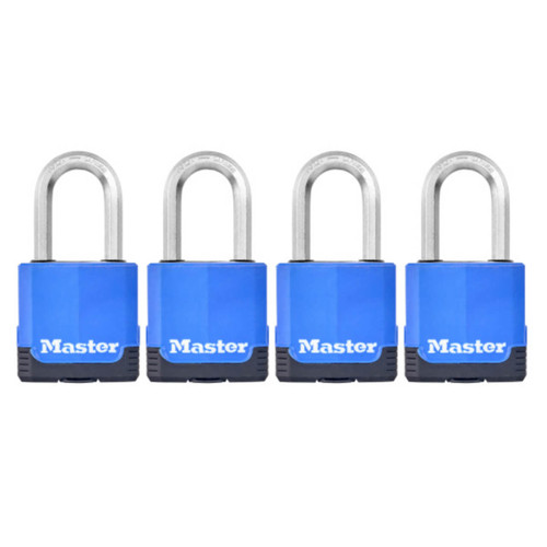 Master Lock Padlock Excell Laminated Covered 45mm With 38mm Long Shackle 4pk