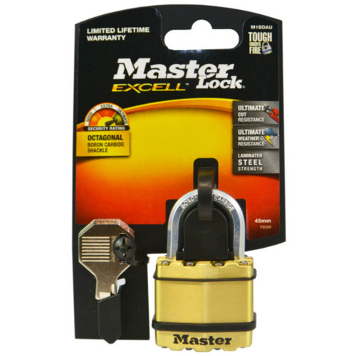 Master Lock Padlock Excell Laminated 45mm Keyed To Differ