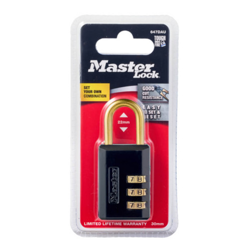 Master Lock Combination Padlock 30mm Steel Black