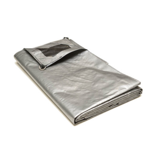 Polytuf 3.6m x 5.5m D-Ring Heavy Duty Silver/Black Tarp