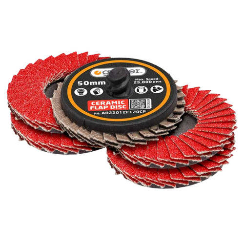 Geiger 2” Quick-Lock Ceramic Flap Discs - 120 Grit 5pk