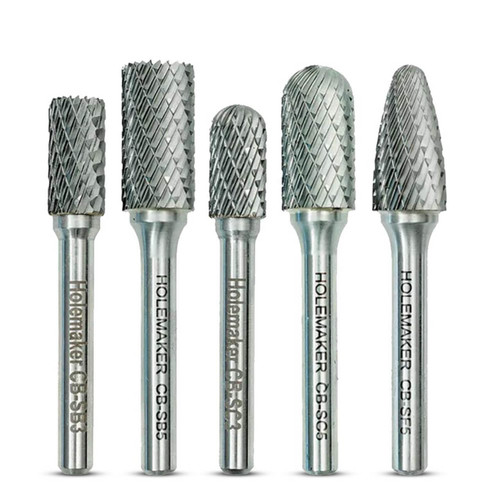Holemaker Carbide Burr Set 1/4” Shank 5Pce SB3, SC3, SB5, SC5, SF5