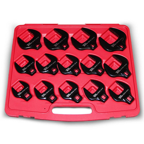 T&E Tools 27-50mm 1/2 Dr Impact Crows Foot Spanner Set Metric 14pce