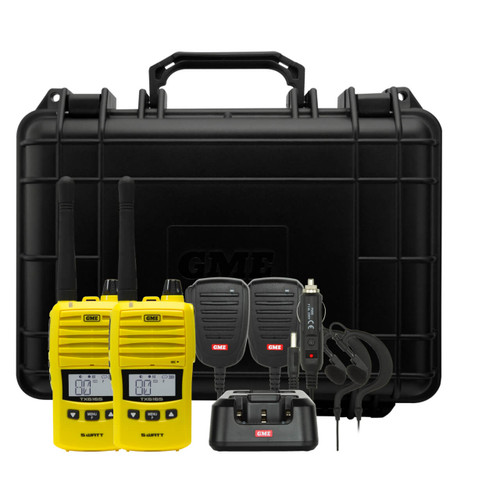 GME TX6165YTP Yellow 5 Watt IP67 UHF CB Handheld Radio - Twin Pack