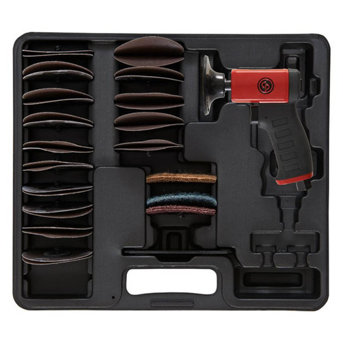 Chicago Pneumatic Pistol Grip Mini Disc Rotary Sander CP7202 In Case Incl Accessories