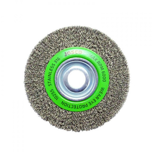 Josco 150x25mm MB Stainless Steel Crimped Wire Wheel Brush Josco 150x25mm MB Stainless Steel Crimped Wire Wheel Brush