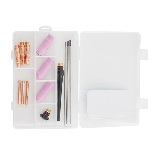 Cigweld TIG Starter Kit1 For 17/18/26 TIG Torches With 1.6mm, 2.4mm, 3,2mm Consumables