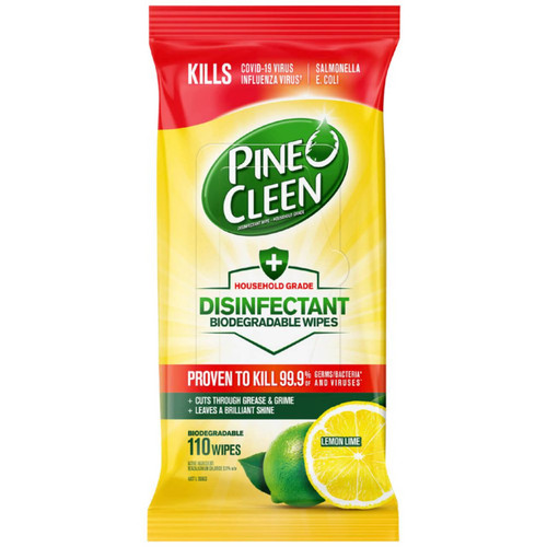 Pine O Cleen Disinfectant Surface Wipes Lemon Lime 110pk
