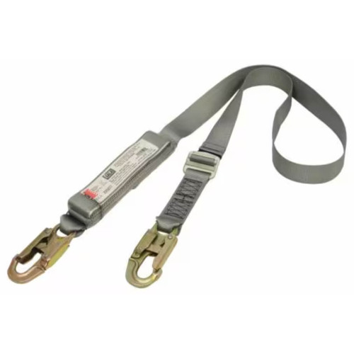 3M Dbi-Sala EZ-Stop Adjustable Shock Absorbing Webbing Lanyard Single Tail Grey Z51203636