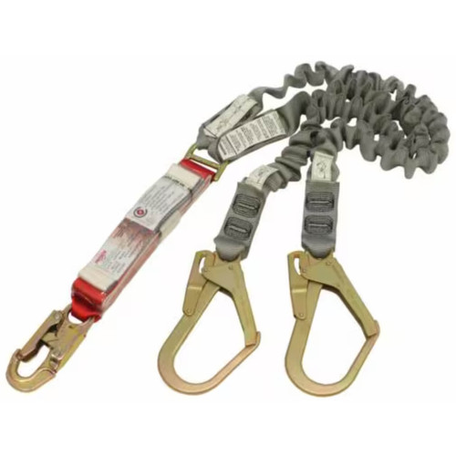3M Protecta Shock Absorbing Elasticated Webbing Lanyard Double Tail Red & Grey AE529EY/5AU