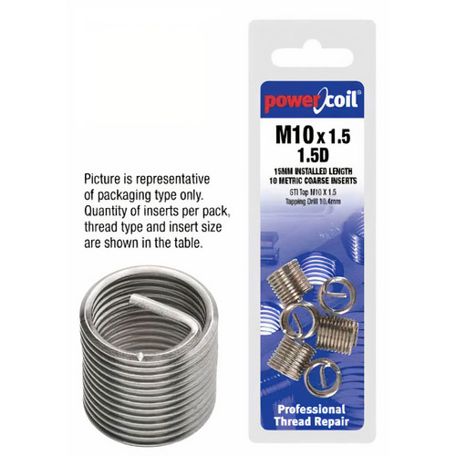 Bordo 24 x 3mm x 1.5D MC Powercoil Wire Thread Insert 3pk