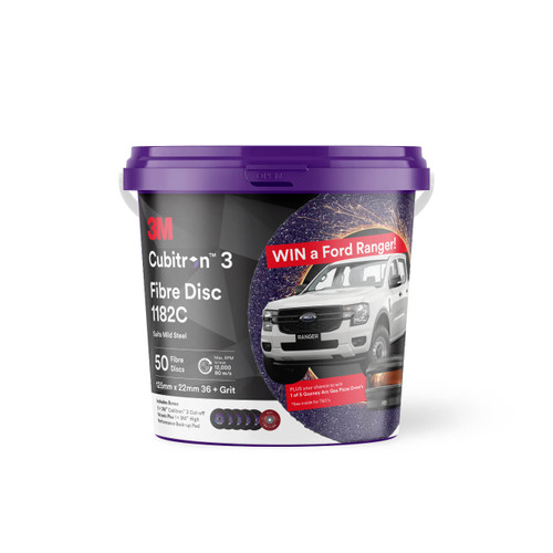 3M Cubitron 3 Bucket (Includes 50x 1182C 125mm 36+ Fibre Disc's, 1x Back up Pad & 5x 125mm 1mm Cutting Discs)