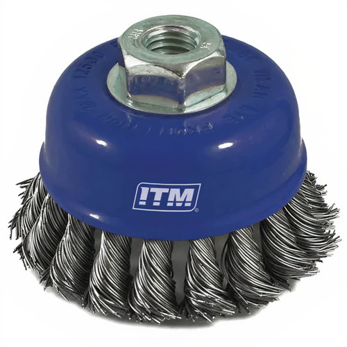 ITM Twist Knot Cup Brush Steel 75mm Boxed Multi Thread