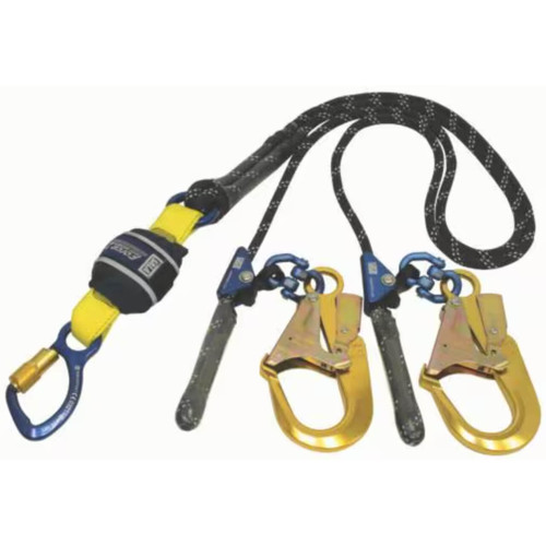 3M Dbi-Sala Force2 Cut Resistant Adjustable Shock Absorbing Kernmantle Rope Lanyard Double Tail Navy Blue With White Fleck Z13206119CR