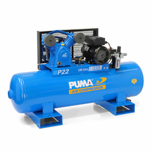 Puma P22 240V Air Compressor 3.2HP 120L 350L/min FAD