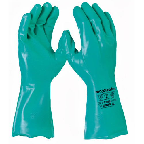 Green Nitrile Chemical Glove 33cm Size 09 L