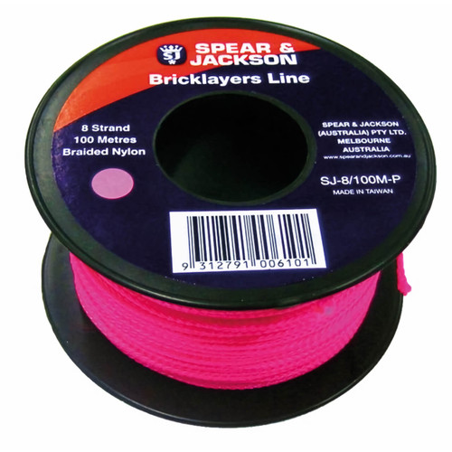 Spear & Jackson 100m 8 Strand Fluro Pink Brickline