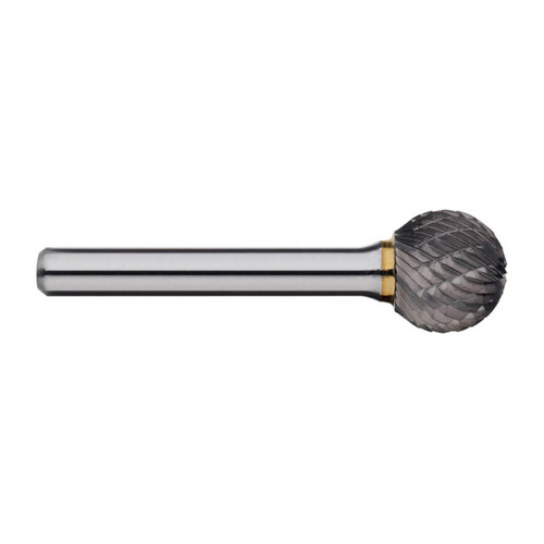 Alpha 7/16x3/8 Ball Shape Carbide Burr 1/4 Shank