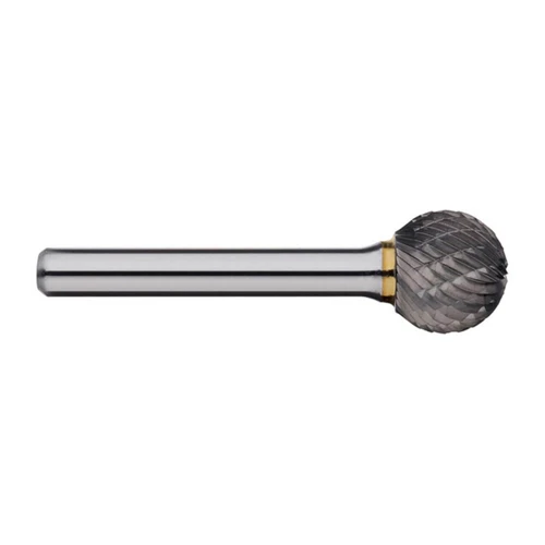 Alpha 7/16x3/8 Ball Shape Carbide Burr 1/4 Shank