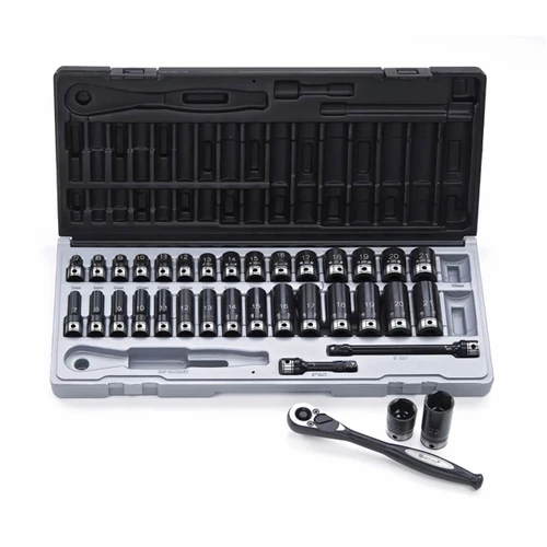 Dual Action 3/8 Dr 7-22mm C/M 6pt Thinwall Impact Socket Set Metric 35pce