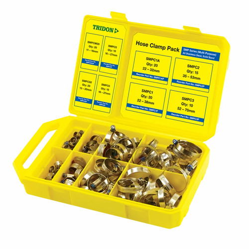 Tridon 125pc Hose Clamp Assortment Kit All Stainless