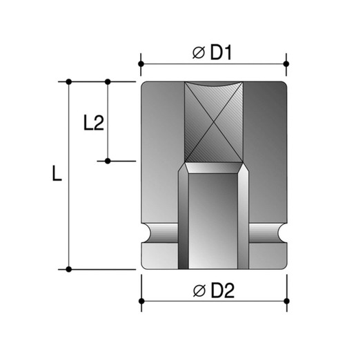 Action 1/2" x 1/2 Dr 4-Point Square Impact Socket Imperial