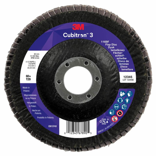 3M Cubitron 3 1169F 115x22 60+ Flap Disc