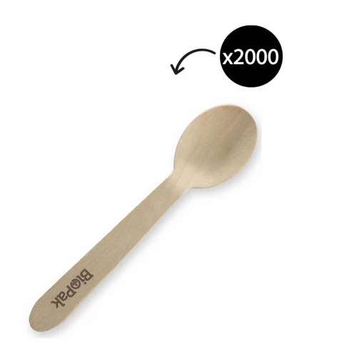 BioPak Wooden Teaspoon 10cm Carton 2000