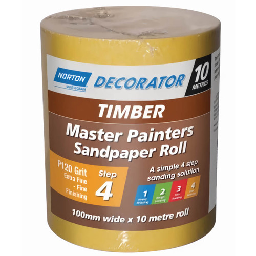 Norton A123 Master Painter Paper Roll 100mm x 10m 80grit