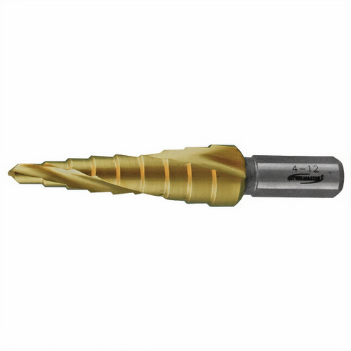 Unikut Step drill. Spiral Flute. 12 Steps. 6mm Step Length. 6-38mm