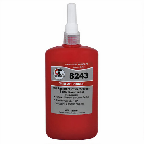 CT 8243 Threadlocker 250ml Med Strength Oil Resist