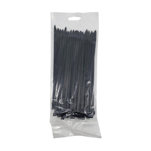 Zenarc Cable Tie Black 200 x 4.8mm 100pk