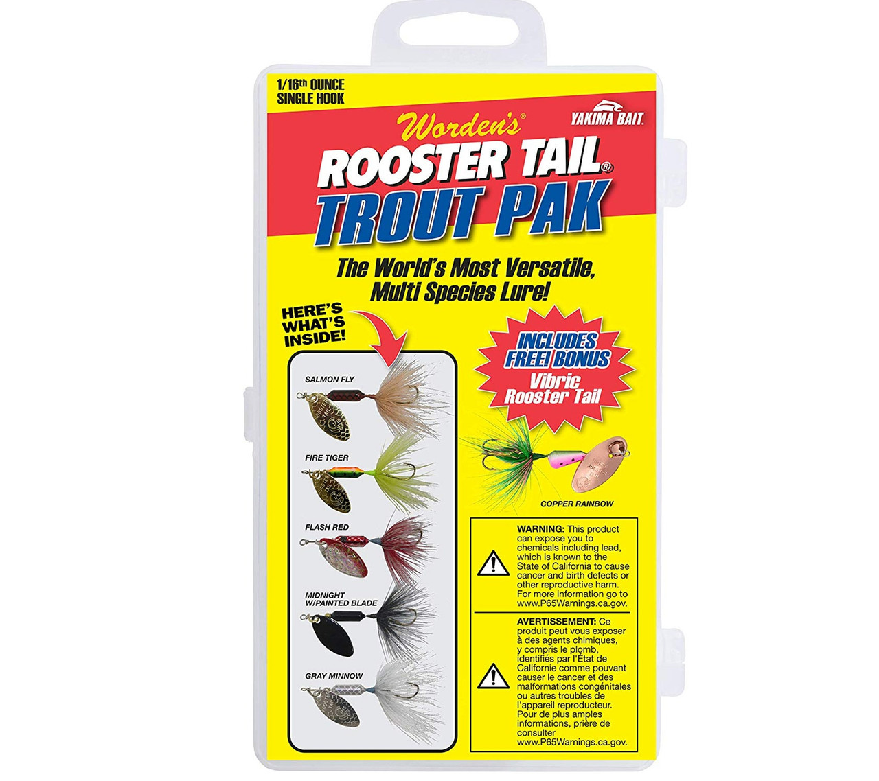 Wordens RTBX.208-S775 Rooster Tail Box Kit, Assort 6 Pack 1/8 OZ