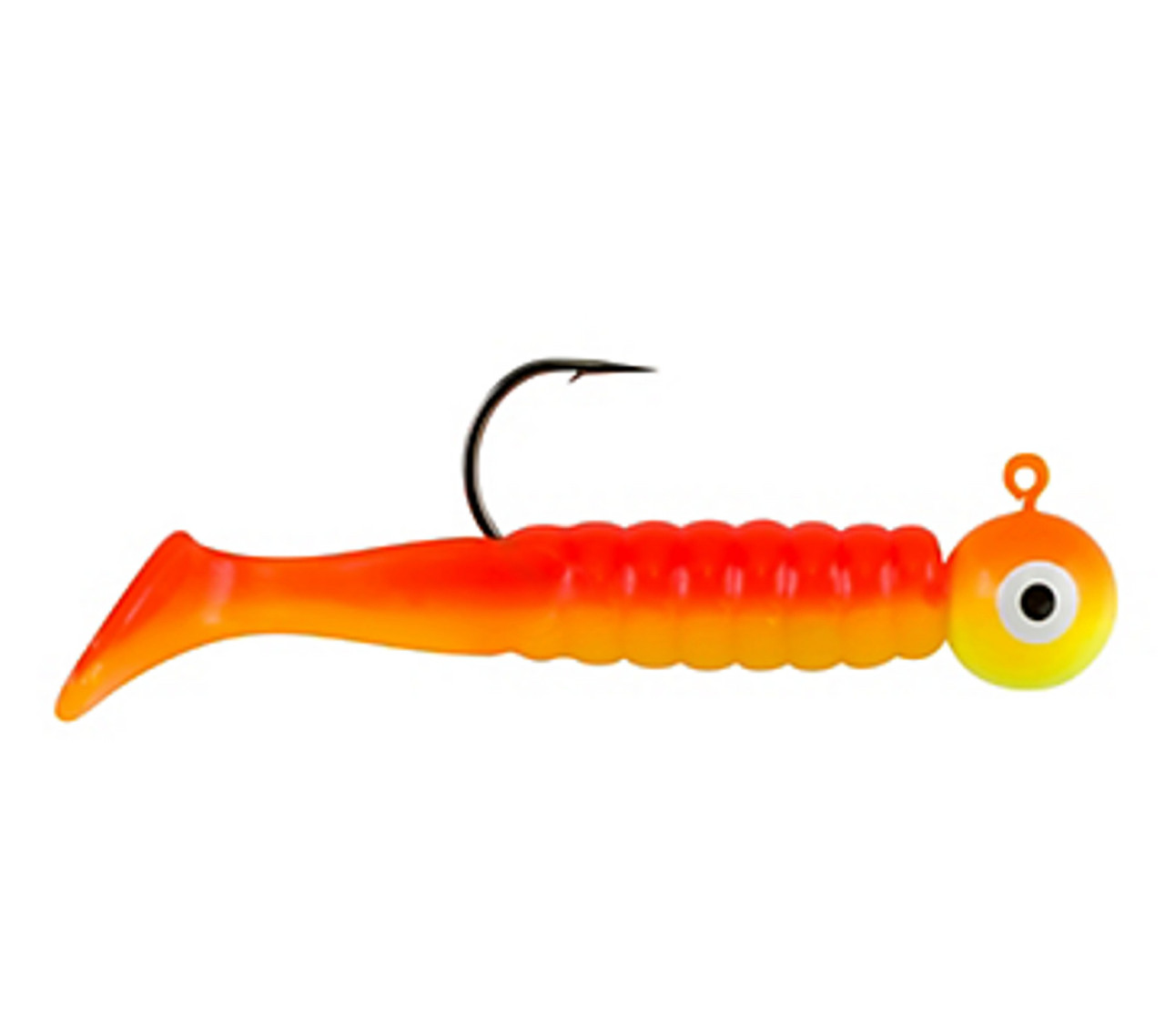 Two Plastic Worms Baits Paddle Tail Swim Baits with Chartreuse
