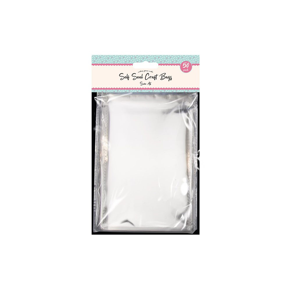 Self Seal A6 Craft Bags Rectangle 50pk