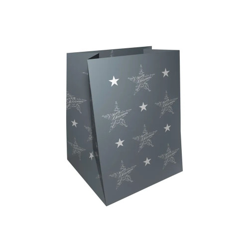 Seasons Greetings Grey Hand Tie Bag (19x25cm)