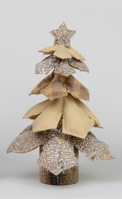 40cm Beige Tartan Fabric Tree T/Pc