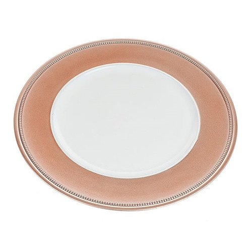 Charger Plate White/Pink 33Cm