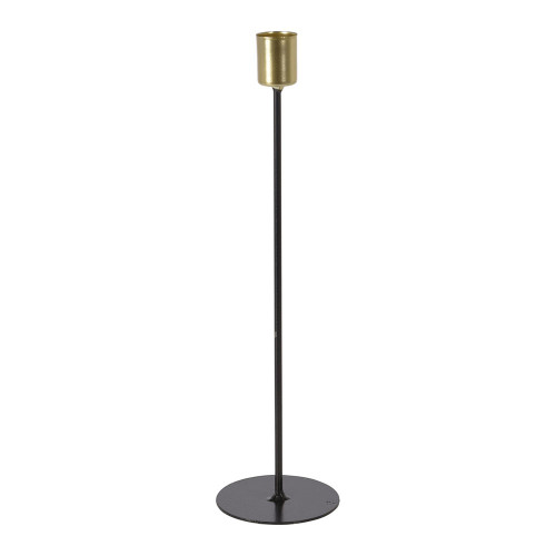 Candle Taper Holder Black & Gold 30.5cm